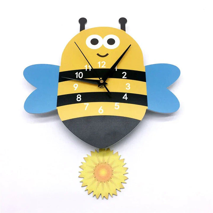 Kinder Pendeluhr mit Tierdesigns | Niedliche Dekoration für Kinderzimmer