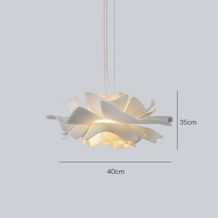 Bella - Moderne Design Hängelampe Blume Weiß Metall für Wohnzimmer und Schlafzimmer