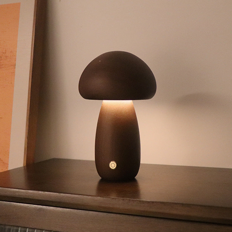 LUMONIGHT | Houten Paddenstoel LED-nachtlampje met Touch-schakelaar | Sfeervolle Verlichting | Kindvriendelijk